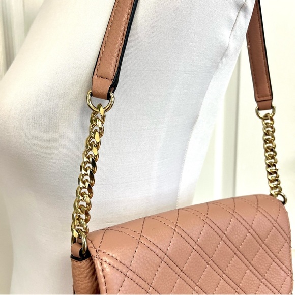 Calvin Klein Permanent Quilted Pebble leather Shoulder Bag flap rusted pink - Picture 4 of 14